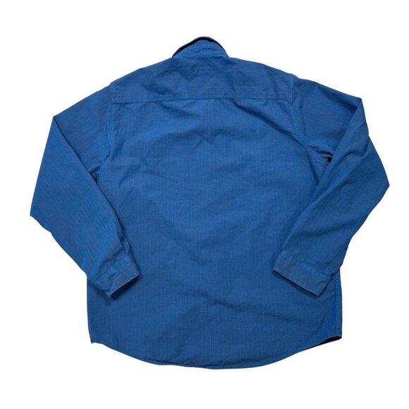 Patagonia Mens Long Sleeved Bluffside Shirt Blue Red Striped Organic Cotton Larg - Picture 2 of 11